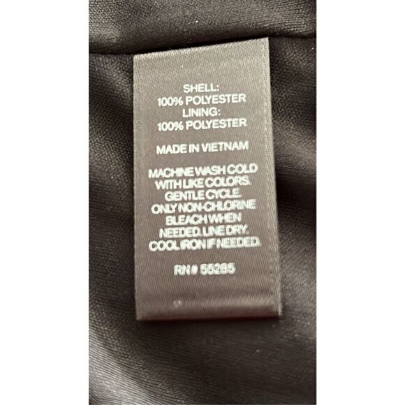 Express Size 10 Sleeveless Smocked Waist Mini Dress Black Leaf Print Cutout Back - Picture 9 of 10